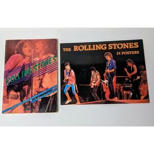 Vtg 2 Book Lot The Rolling Stones A Biography 1979 TRS 24 Posters 1983 Free Ship